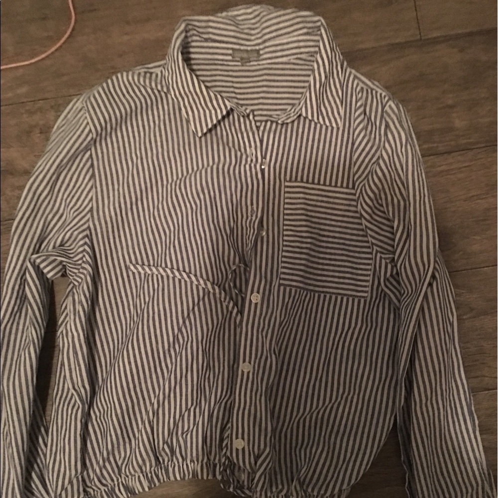 Striped long sleeve crop